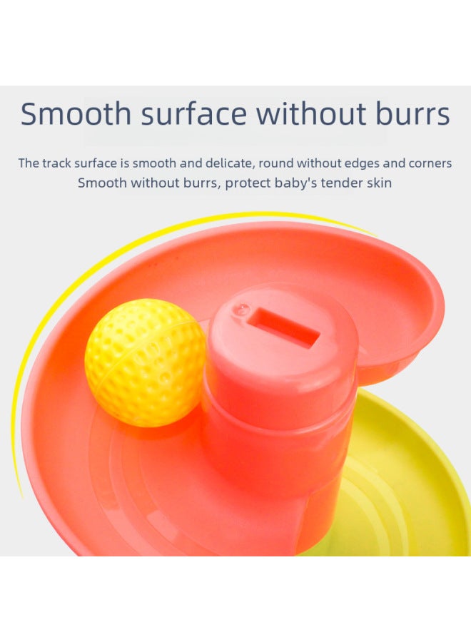 Cartoon Children's Basketball Hoop Toy Rolling Ball Slide Parent-child Interactive Fun Early Education Stacking Toy-Color:[Express Box] Three-layer Powder Bear (with 5 Balls) 298G  - Image 4