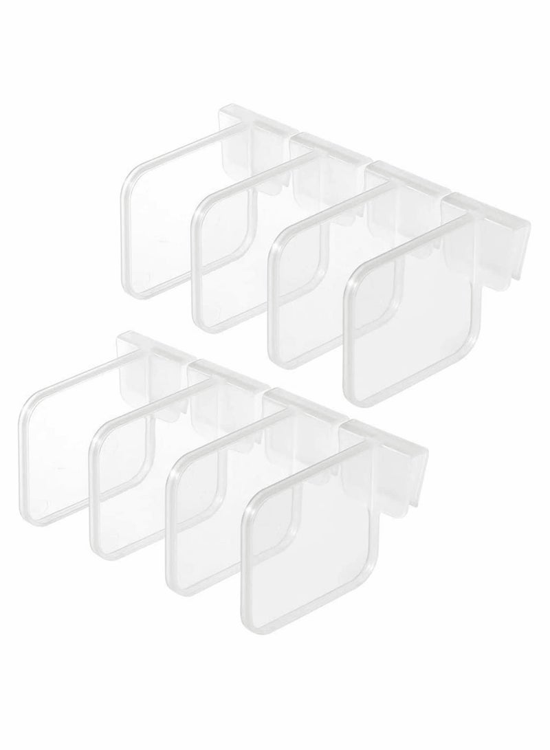 Excefore Fridge Dividers, 8Pcs Plastic Refrigerator Dividers, Adjustable Snap-on Separator Fridge Space Allocators,Storage Box Pantry Grid Dividers for Home Kitchen Office Supplies (Clear) - Image 1