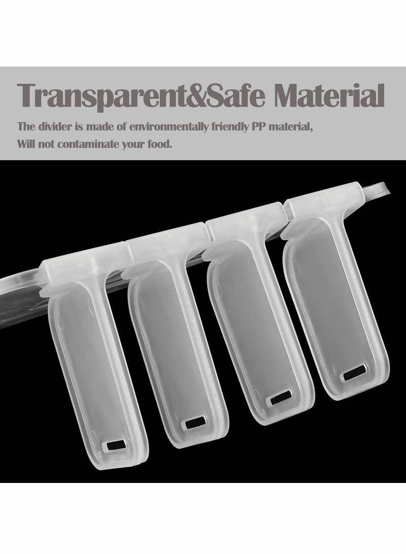 Excefore Fridge Dividers, 8Pcs Plastic Refrigerator Dividers, Adjustable Snap-on Separator Fridge Space Allocators,Storage Box Pantry Grid Dividers for Home Kitchen Office Supplies (Clear) - Image 4