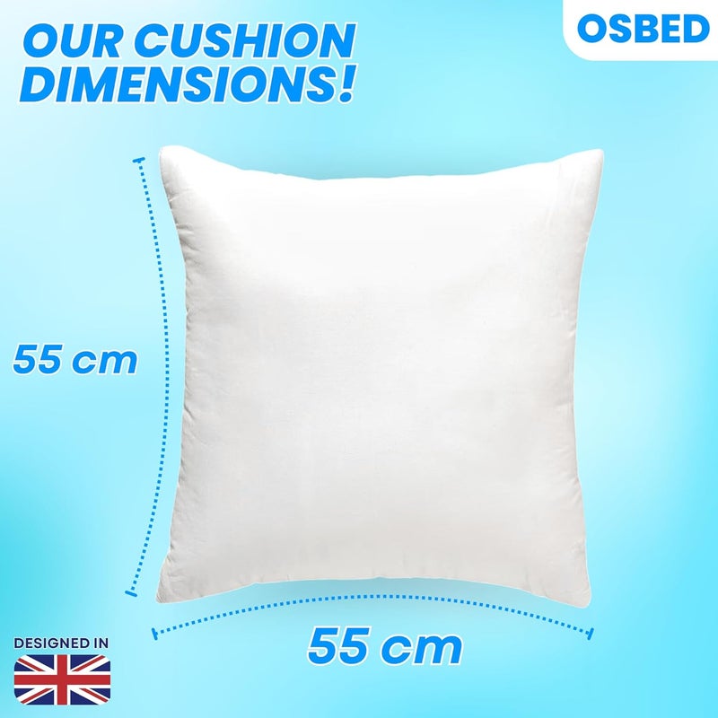 OSBED Soft Cushion Inserts for Home Decor, Chair Cushions & Throw Pillow Inserts - Pack of 2 (55 x 55 cm) - Image 2