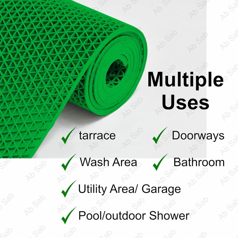 Ab Sab SMat Long Lasting Multi Purpose Mat for Entrance Doormat Home Bedroom Bathroom Offices and Home DecorationWater Resistant MaterialRubber 2x20 Green - Image 4