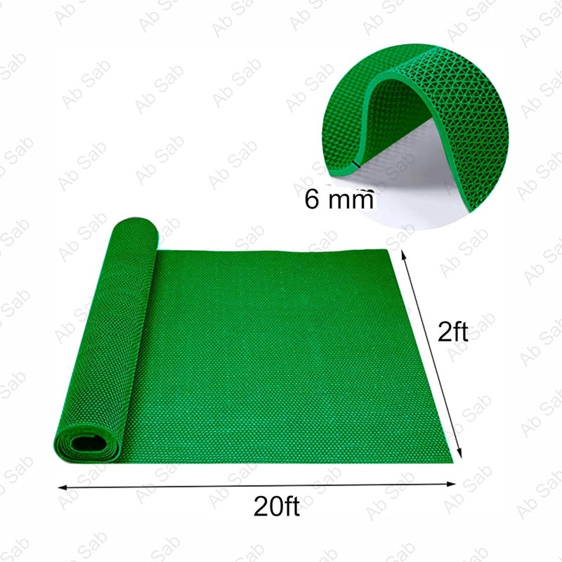 Ab Sab SMat Long Lasting Multi Purpose Mat for Entrance Doormat Home Bedroom Bathroom Offices and Home DecorationWater Resistant MaterialRubber 2x20 Green - Image 2