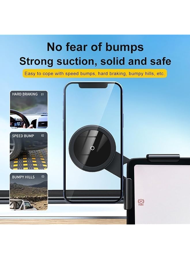 S-TOP Magnetic Phone Mount, 360 Degree Rotatable Zinc Alloy Holder, Compatible with iPhone 15 14 13 and Android, Invisible Folding Bracket for Car Dashboard, Screen Mounting Stand - Image 3