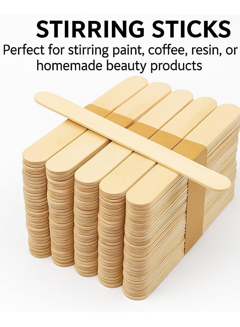 كرافت ماجيك 50 عصي مصاصة عملاقة - عصي خشبية كبيرة للمثلجات والحرف - 150 مم × 19 مم عصي مصاصة خشبية طبيعية للحرف وملصقات النباتات. - Image 4