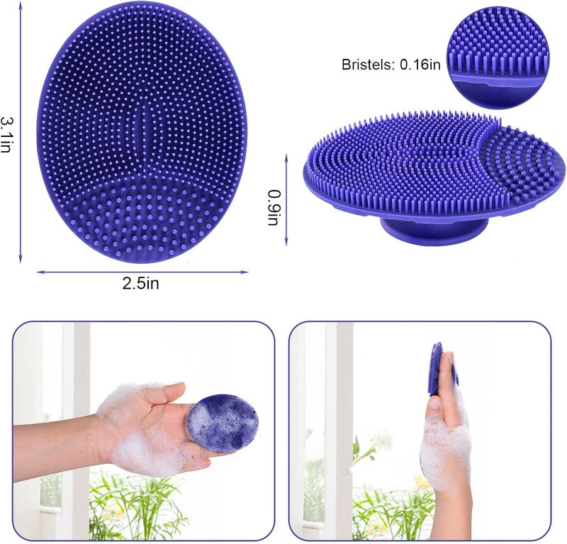 Innerneed Silicone Face Cleansing Scrubber, Exfoliating Scrub Manual Handheld Facial Brush Blackhead Remover, Food-Grade Soft Bristle (Pack of 4) - Image 2