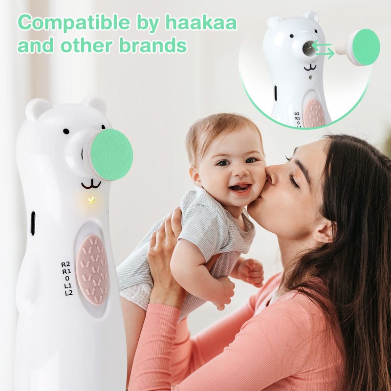 haakaa Electric Nail Trimmer Replacement Pads Baby Nail Trimmer Heads Compatible with All haakaa Nail Trimmers, Suitable for 3-6 Months, Blue - Image 5