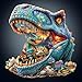 WOODBESTS Wooden Puzzles for Adults Fantasy Dinosaurs Wood Puzzles Adult90 Pieces S 85 82in Unique Shape Wooden Animal Jigsaw Puzzles Birthday Gifts for Adults Family Game - Image 2