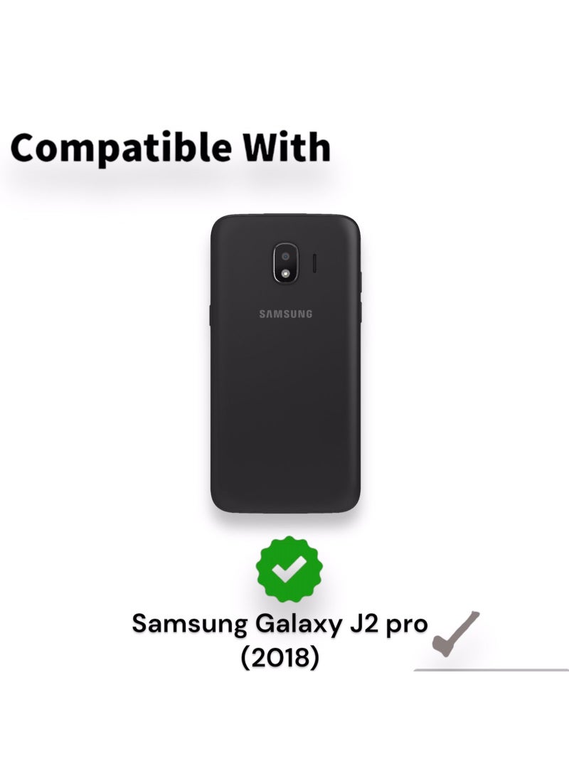 غطاء RichBoss جلدي كامل الطي مع مسند، وفتحات للبطاقات، وإغلاق مغناطيسي، وغطاء داخلي من السيليكون TPU، متوافق مع هاتف Samsung Galaxy J2 Pro (2018) (5.0 بوصة) (أسود) - Image 4