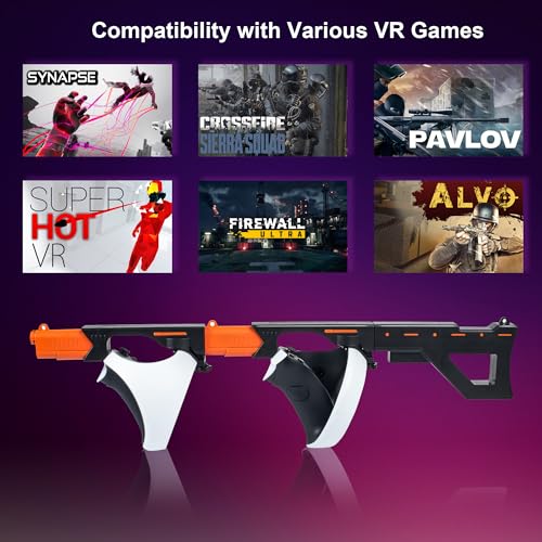 DEVASO Magnetic VR Gun Stock for PSVR2, 3-in-1 Changing VR Handle Accessories for Playstation VR2, Handle Attachment with Shoulder Straps for Enhance FPS Gaming Experience - Image 4