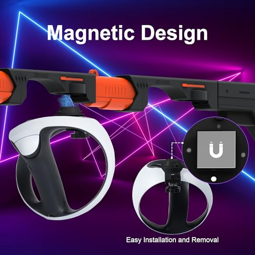 DEVASO Magnetic VR Gun Stock for PSVR2, 3-in-1 Changing VR Handle Accessories for Playstation VR2, Handle Attachment with Shoulder Straps for Enhance FPS Gaming Experience - Image 3