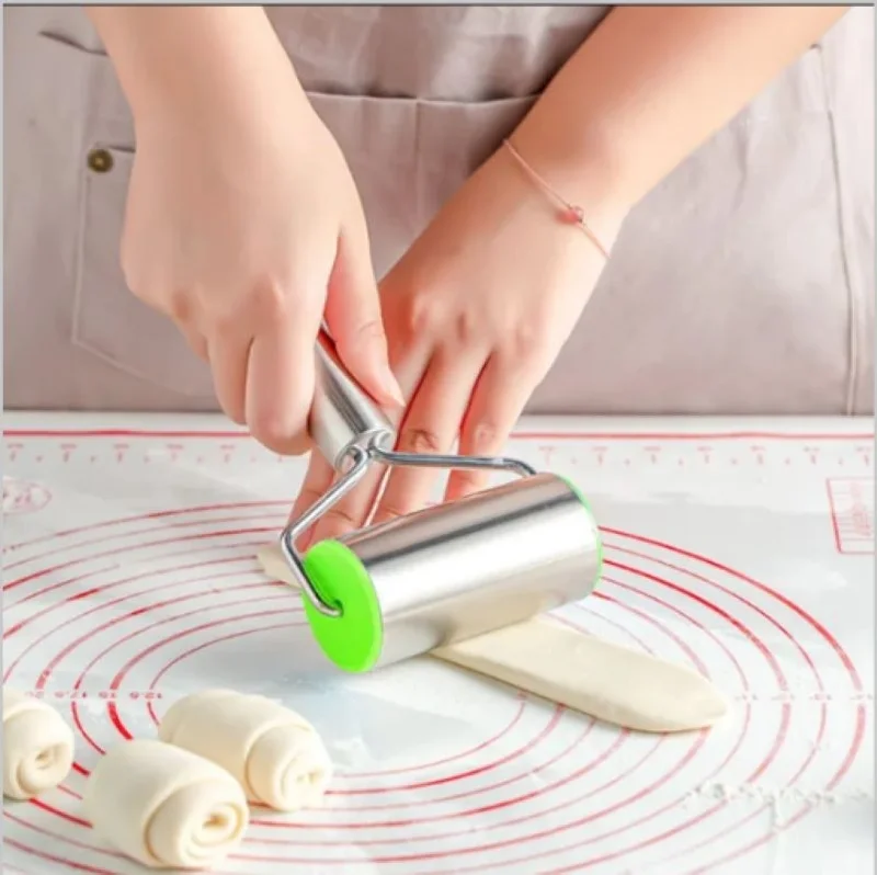 5DM Stainless Steel Practical Roller Dough Roller Smooth Rolling Pin Pizza Pastry Roller Roller Hand Roller