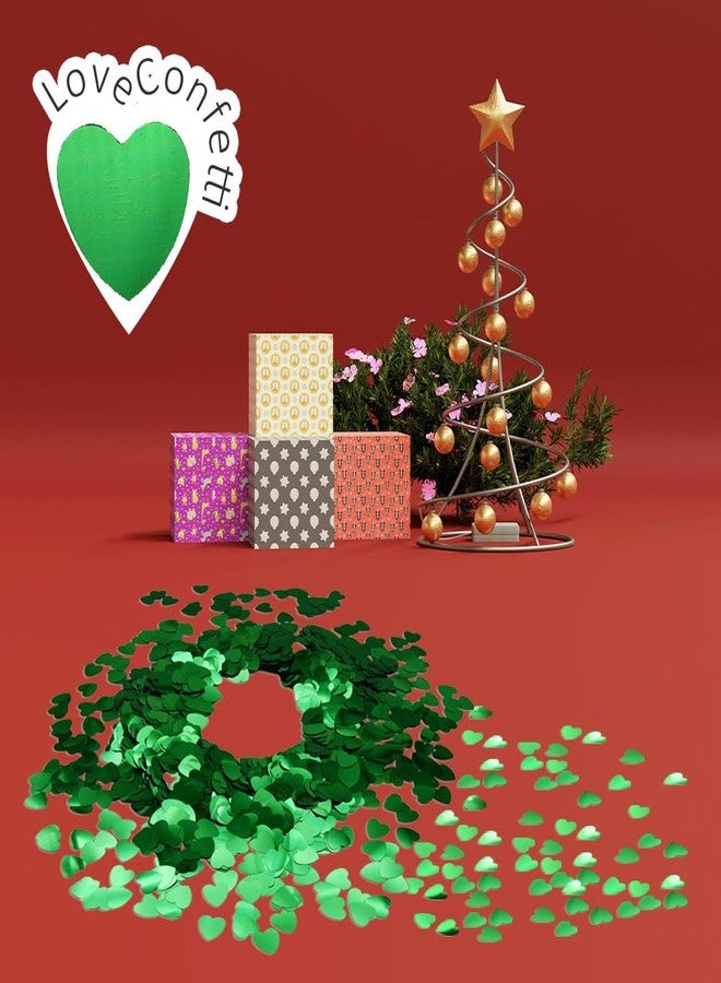 Ruidee 60g Love Heart Table Confetti 15mm Party Glitter Sequins Plastic Confetti Sprinkles Decorations for Wedding Festival Birthday (AX/Green) - Image 4