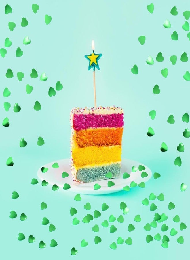 Ruidee 60g Love Heart Table Confetti 15mm Party Glitter Sequins Plastic Confetti Sprinkles Decorations for Wedding Festival Birthday (AX/Green) - Image 3