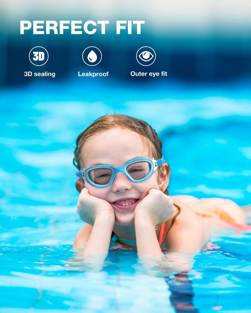 ZIONOR Kids Swim Goggles, G1MINI SE Anti-Fog Swimming Goggles for Kid Child 6-14 - Image 3