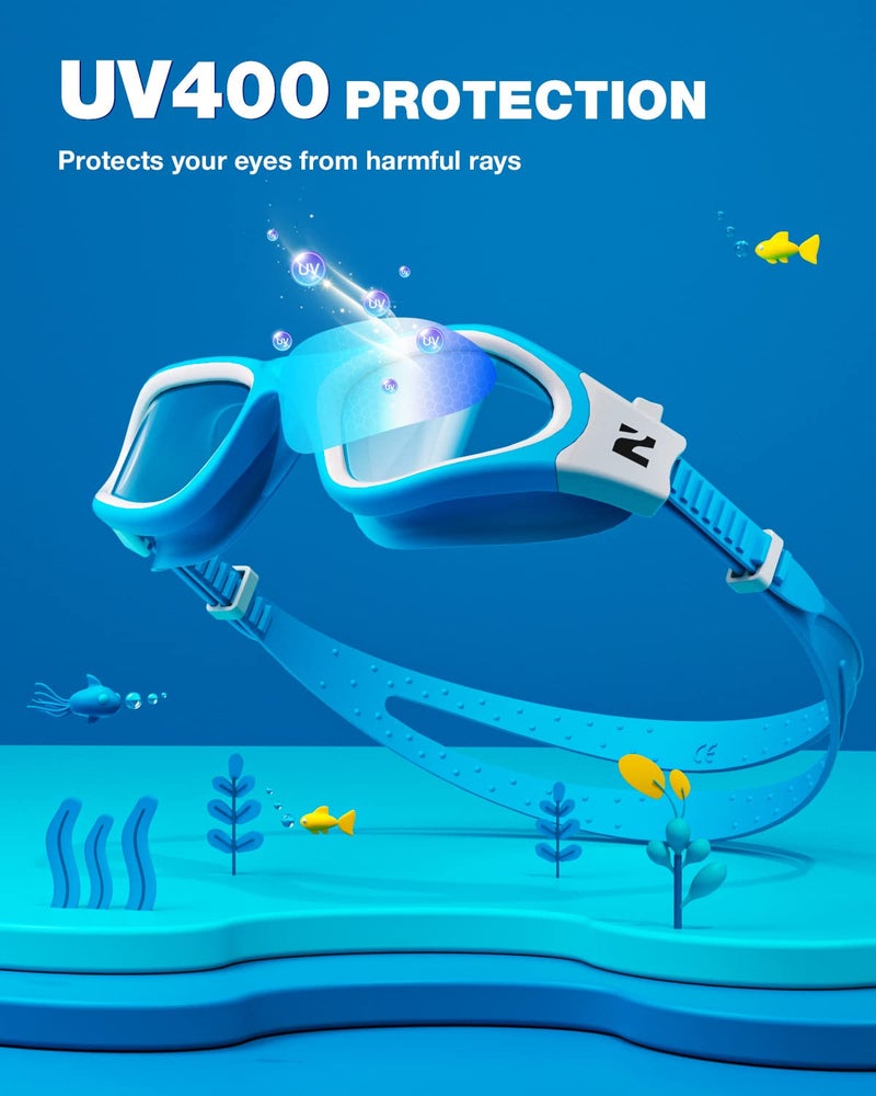 ZIONOR Kids Swim Goggles, G1MINI SE Anti-Fog Swimming Goggles for Kid Child 6-14 - Image 2