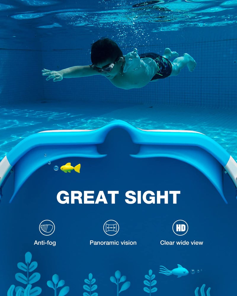 ZIONOR Kids Swim Goggles, G1MINI SE Anti-Fog Swimming Goggles for Kid Child 6-14 - Image 5