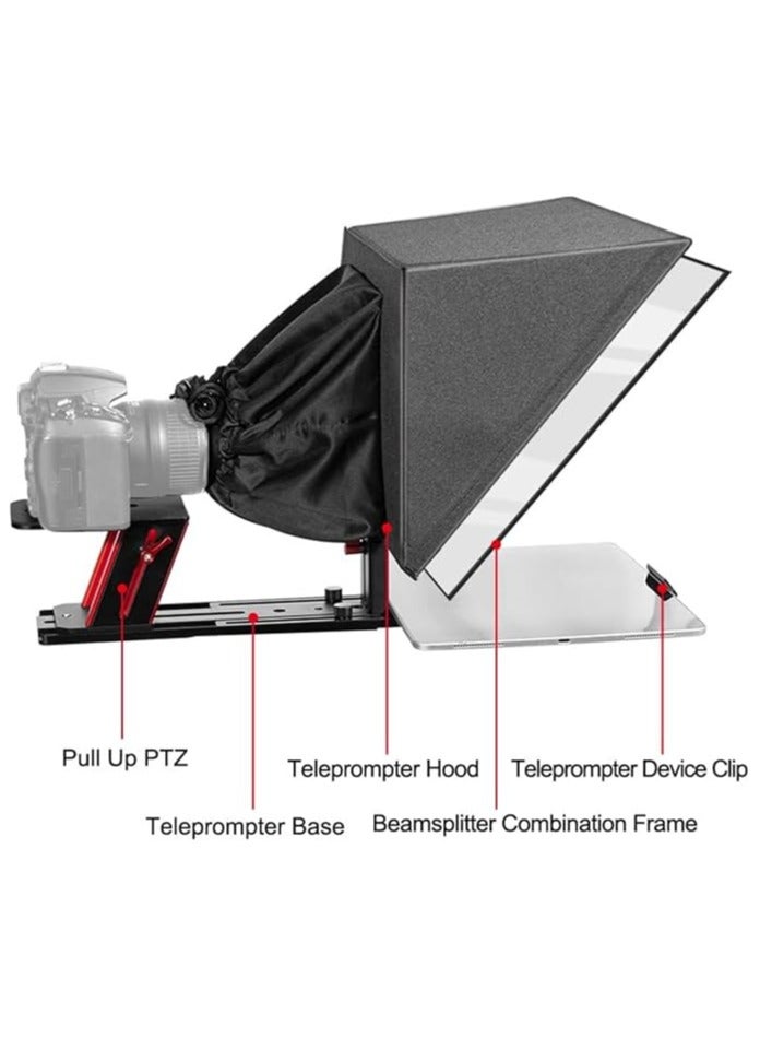 Desview TP150 Teleprompter - Professional 15-Inch All-Metal Liftable Teleprompter for DSLR/Camcorder/Webcam Wide Angle Video - Image 3