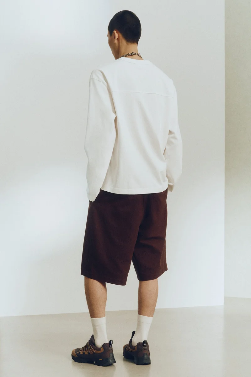 H&M  Loose Fit Long-sleeved cotton T-shirt for Men | Best Price UAE