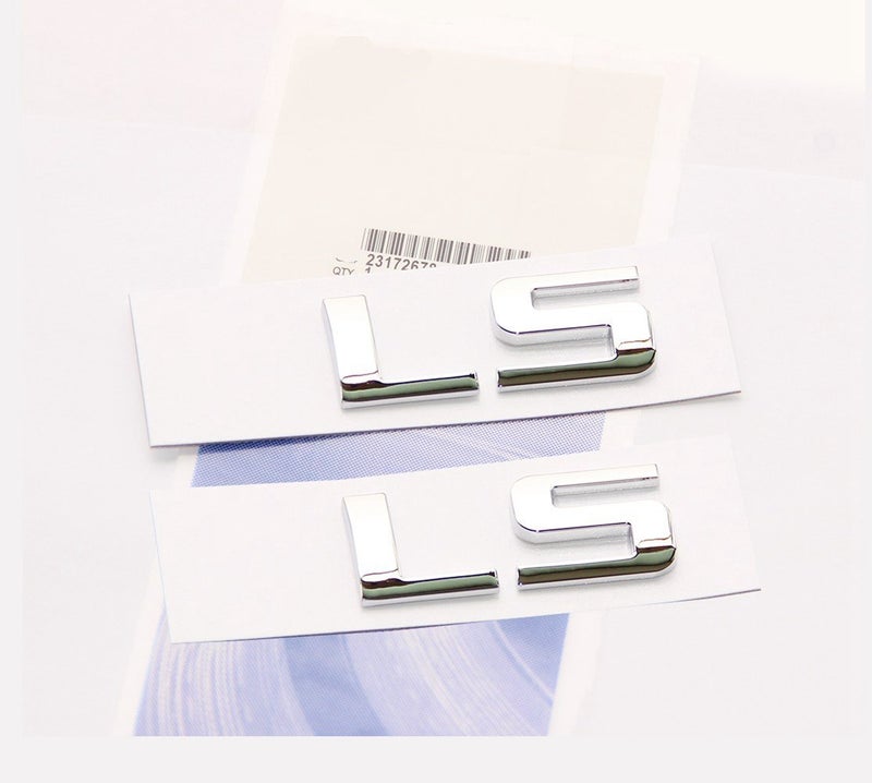 Yoaoo 2Pack OEM Chrome Ls Letter Nameplate Emblems Badge Compatible with Rear Compartment Tunk Lid Shiny
