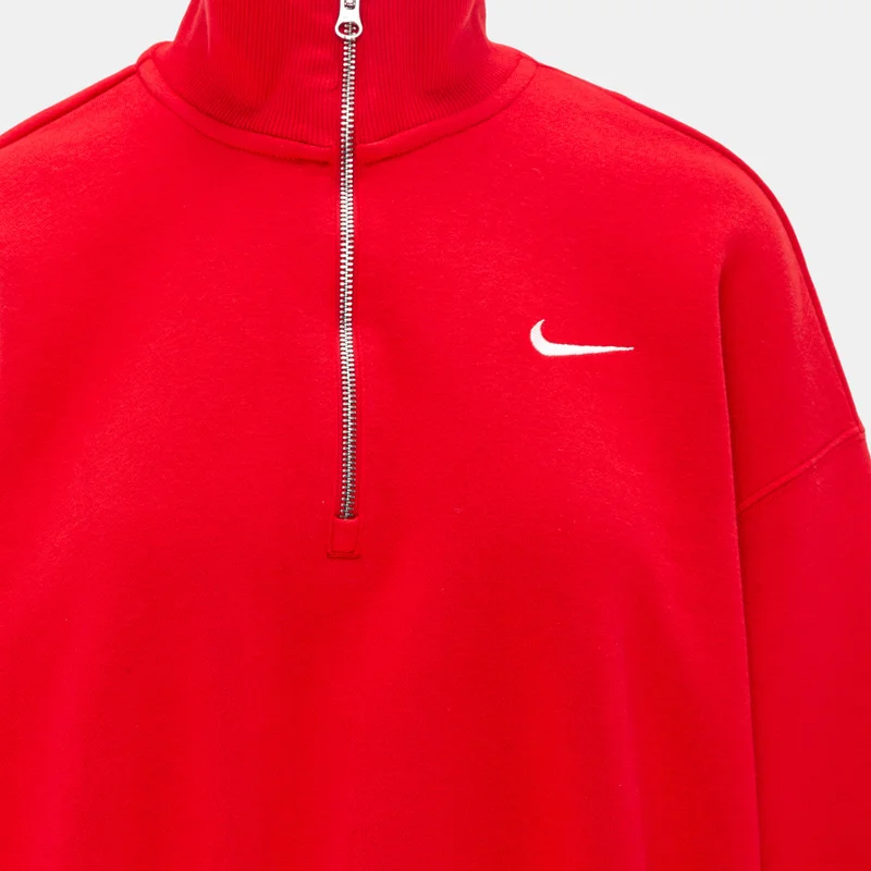 Nike Red Women's Sportswear Phoenix Fleece 1/2-Zip Cropped Sweatshirt for Women | Best Price UAE