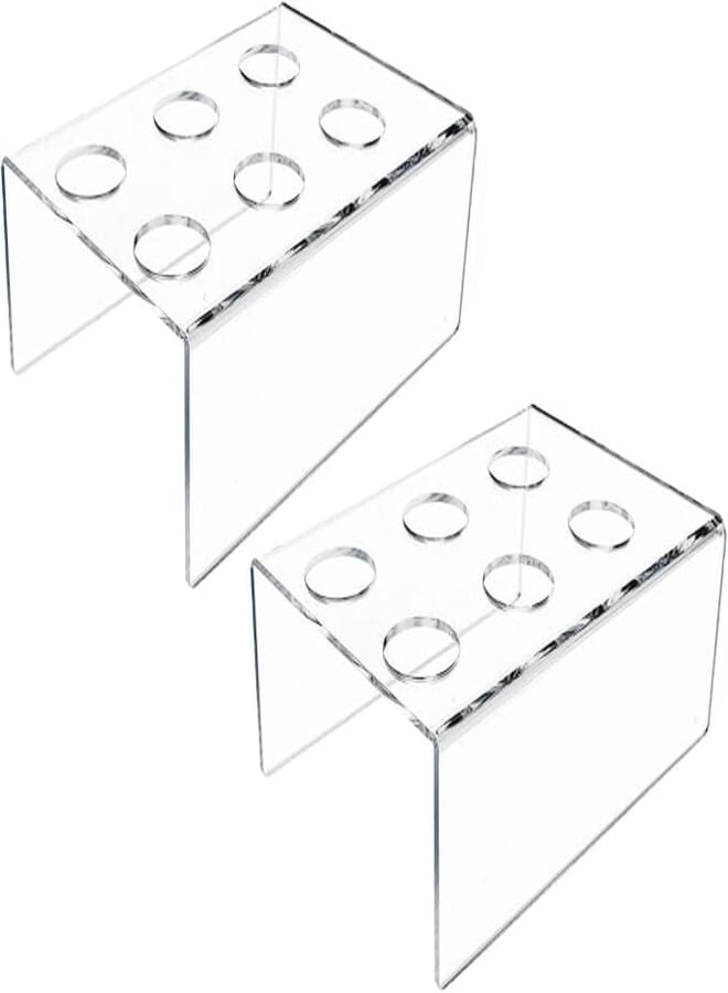 BPA® 2 Packs 6 Holes Acrylic Ice Cream Cone Holder Stand Acrylic transparent Stand
