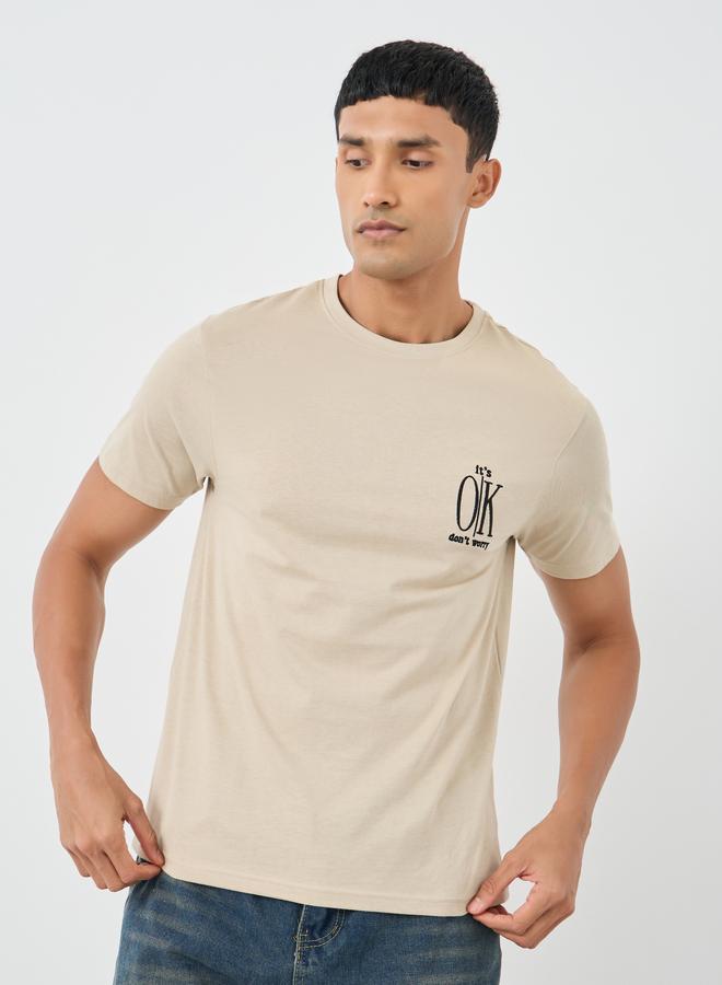 ستايلي تيشيرت قطن بقصة عادية بتفاصيل مطرزة من ستايلي - Image 1