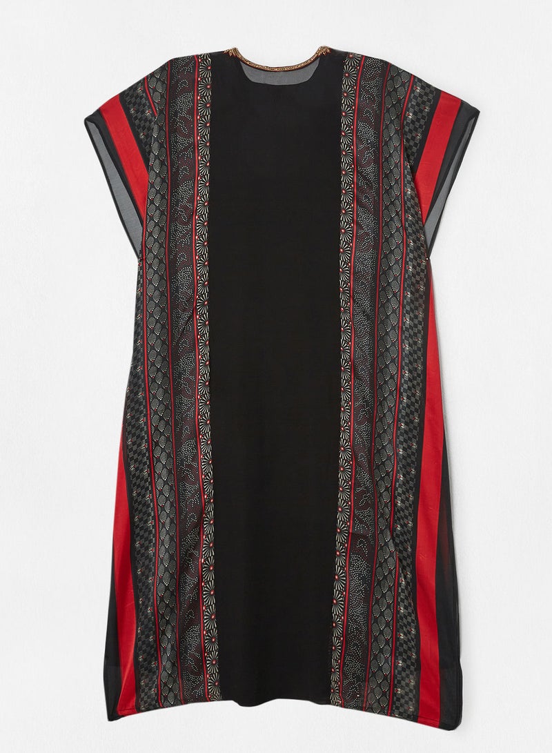 HANA & SARA Printed Embroidered Jalabiya - Image 2