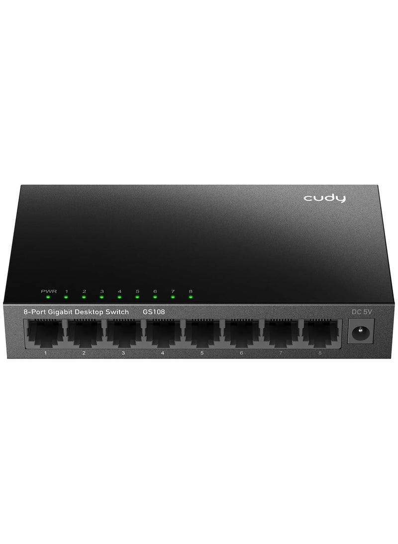 Cudy GS108 8 Port Gigabit Unmanaged Ethernet Network Switch - Image 1