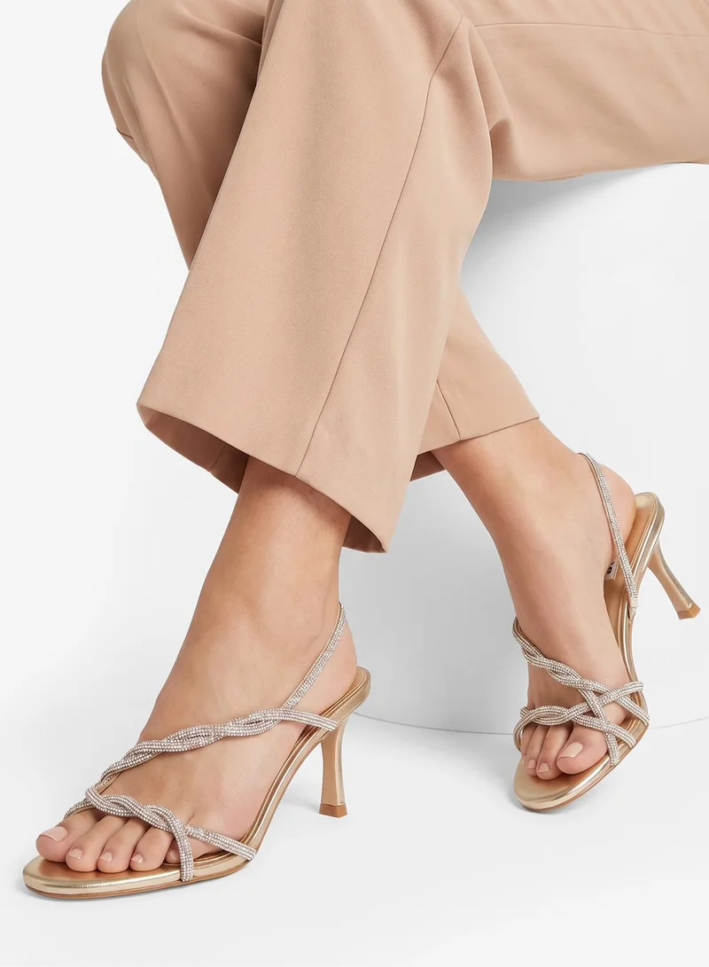 Ankle Strap Mid Heel Sandals