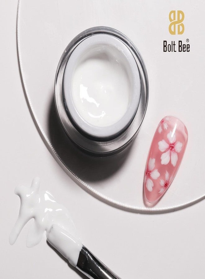 Bolt Bee Professional Painting Gel for Nail Art Gel for Drawing Lines, Monochrome & Colored Designs - Smooth, Highly Pigmented Nail Art (White, 8g) - Image 5