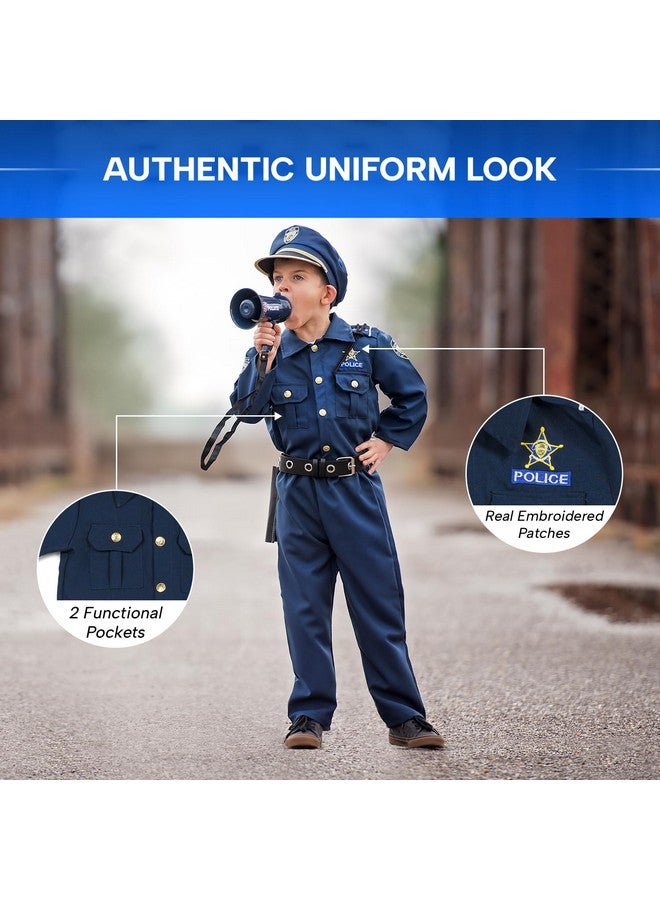 Dress Up America Dress Up America Police Costume for Kids - Realistic Cop Uniform with Shirt, Pants, Hat & Accessories - Halloween Costume  - Image 4