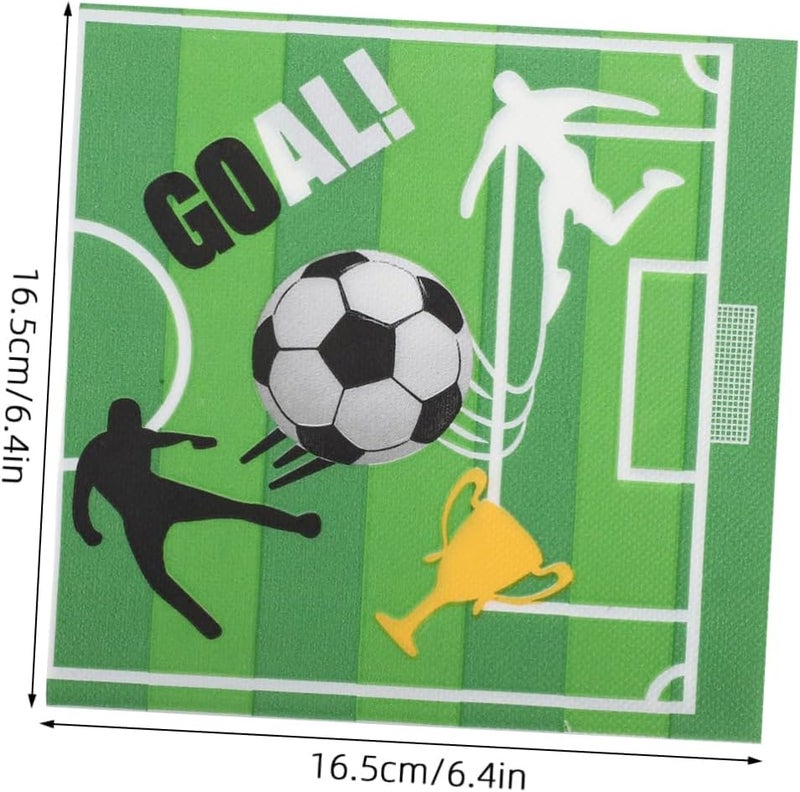 SHERCHPRY 20pcs Soccer Themed Napkins Soft Absorbent and Durable Party Supplies for Birthday Celebrations Sports Events and Family Gatherings Fun Football Decor for Any Soccer Fan - Image 2