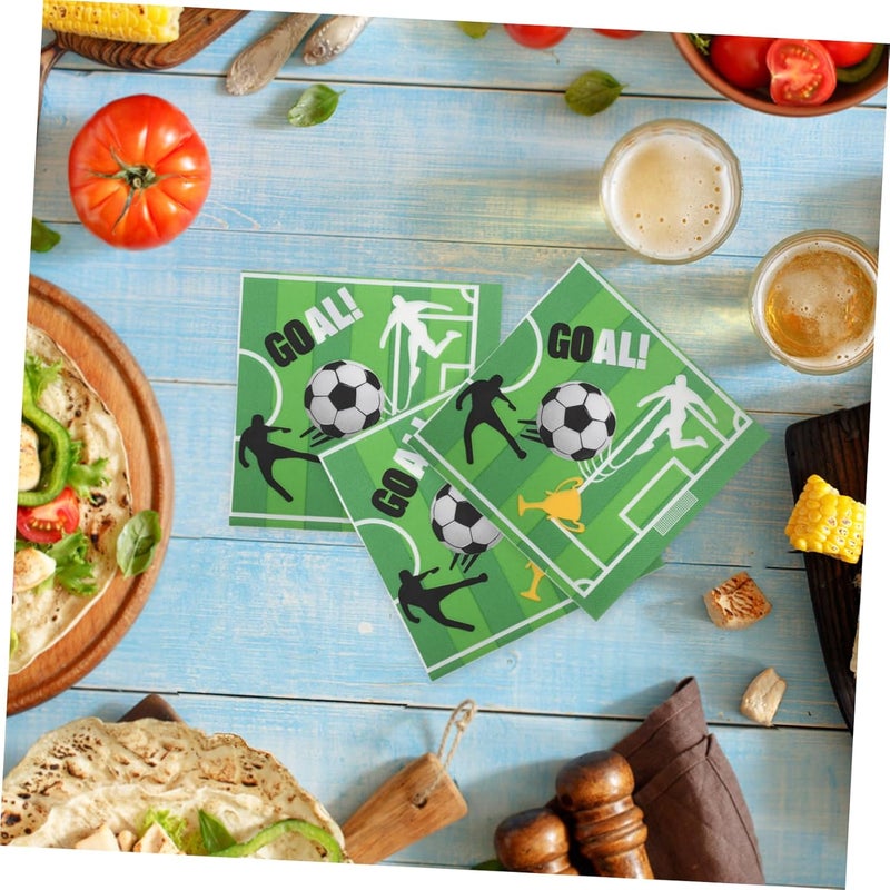 SHERCHPRY 20pcs Soccer Themed Napkins Soft Absorbent and Durable Party Supplies for Birthday Celebrations Sports Events and Family Gatherings Fun Football Decor for Any Soccer Fan - Image 5