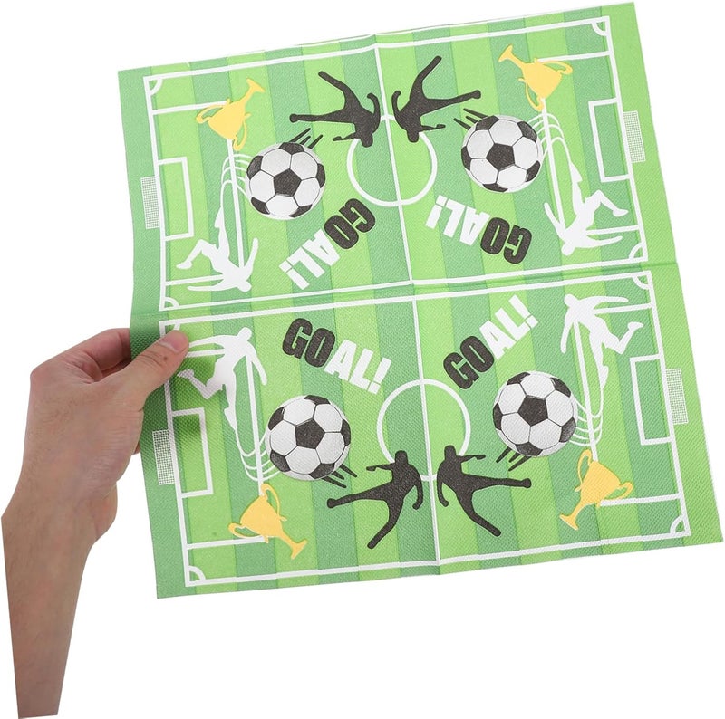 SHERCHPRY 20pcs Soccer Themed Napkins Soft Absorbent and Durable Party Supplies for Birthday Celebrations Sports Events and Family Gatherings Fun Football Decor for Any Soccer Fan - Image 4