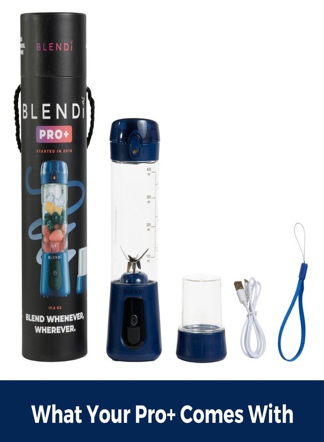 BLENDi Pro+ Portable Blender (17.5oz, Navy Blue) - Powerful Ice Crushing 120W Motor, USB-C Rechargeable, Cordless Personal Blender Smoothies & Shakes - BPA-Free, Self-Cleaning, Travel-Friendly - Image 3