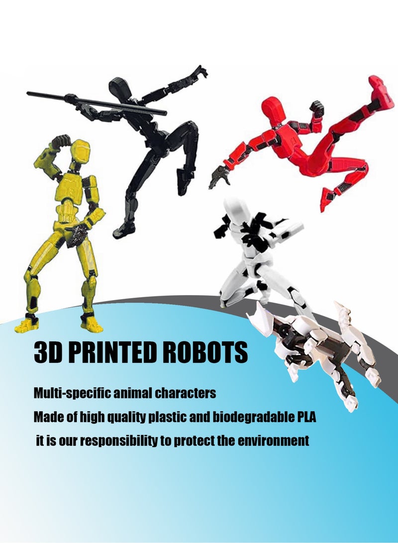 Fully-Jointed Movable Action Figure and Dog Set,Assembly Dynamic Modeling Imitation Toy,Suit For Kids and Adults(5pcs multicolor) - Image 2