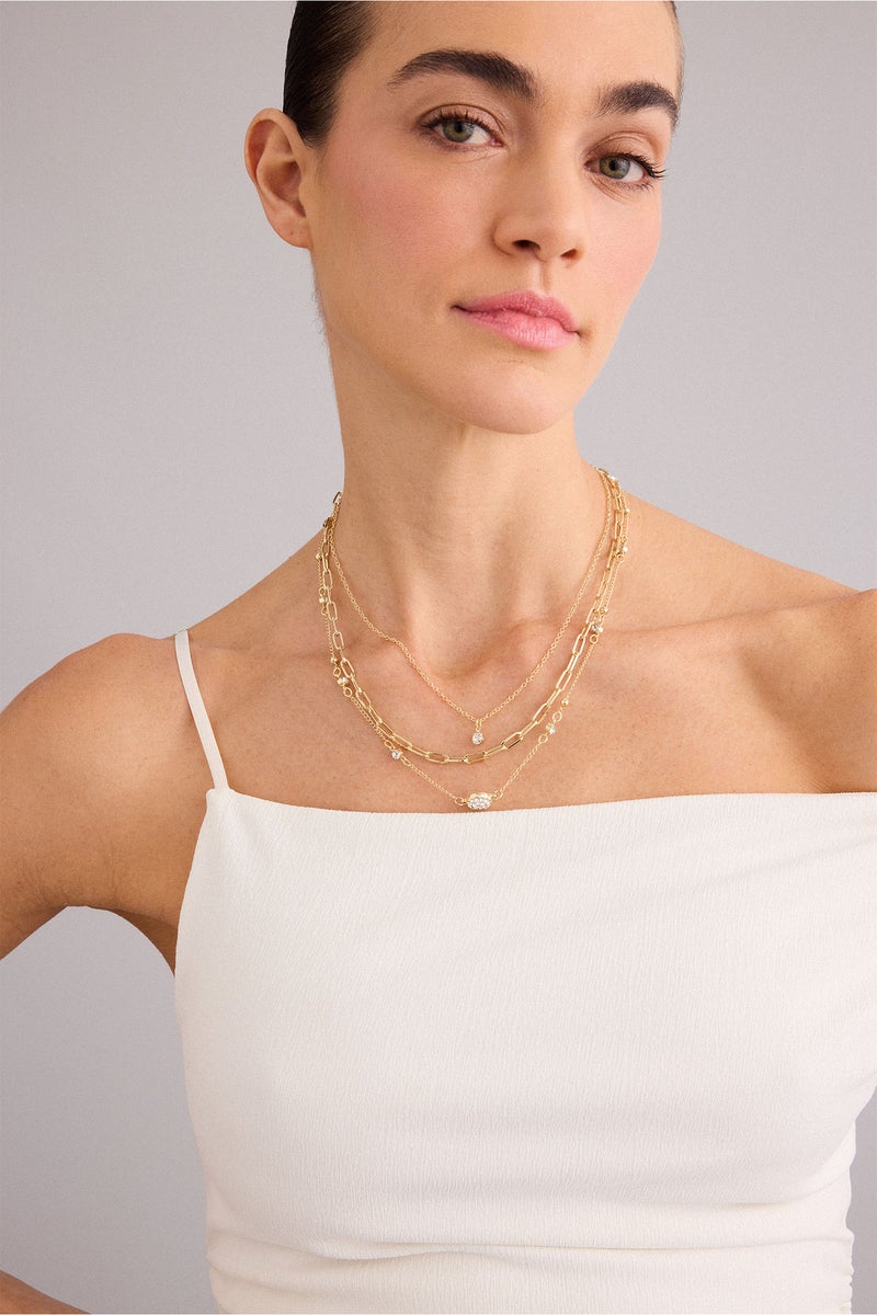 DeFacto Gold Woman Woman 3 Piece Necklace Set Casual - Image 1