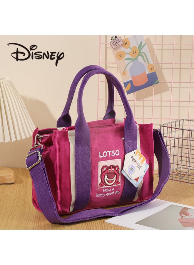 Disney Genuine Strawberry Bear Qiqi Winnie Bear Donald Duck Cartoon Animation Large Capacity Shoulder Bag Spring And Summer Bag-Specifications:Genuine Authorization + Anti-counterfeiting Label-Color:Pixar Strawberry Bear Dopamine Handbag  - Image 1