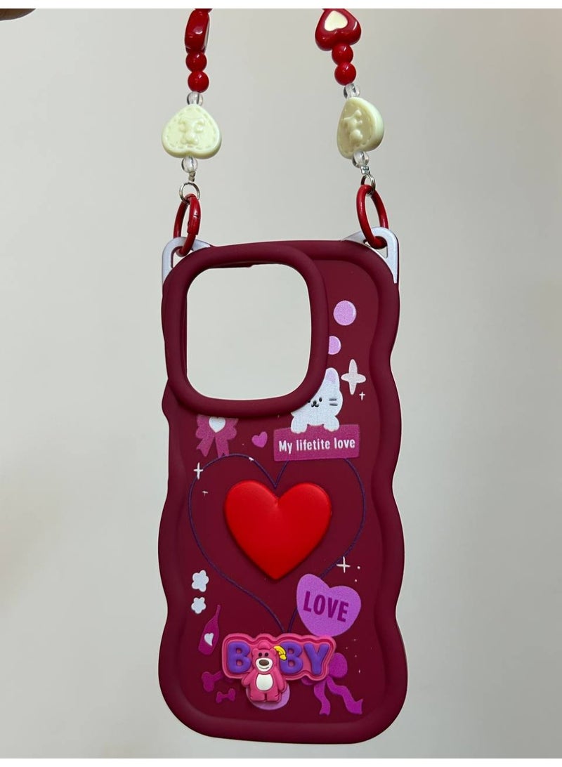 A new cartoon-designed back cover in the shape of a heart with the word BABY on it, compatible with the Honor X6C phone. - Image 2