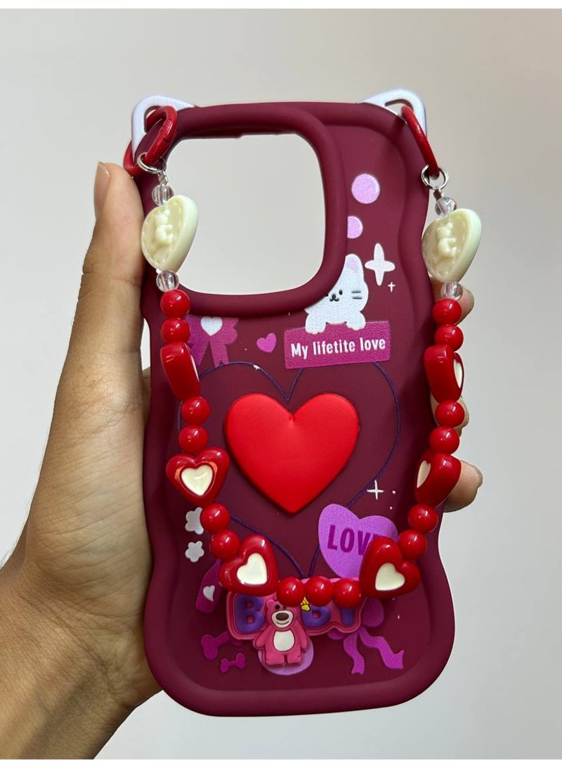 A new cartoon-designed back cover in the shape of a heart with the word BABY on it, compatible with the Honor X6C phone. - Image 1