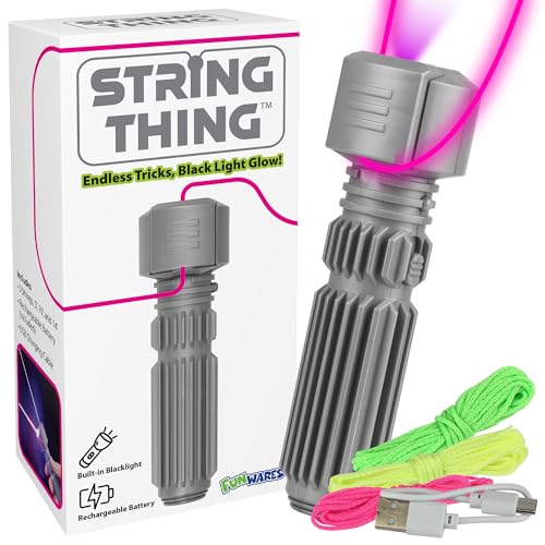 Funwares String Thing Glowing String Toy with Builtin Blacklight for Stunning Visual Effects Perfect for Kids Teens and Adults Cool Gadget for Amazing Tricks and Endless Entertainment - Image 1
