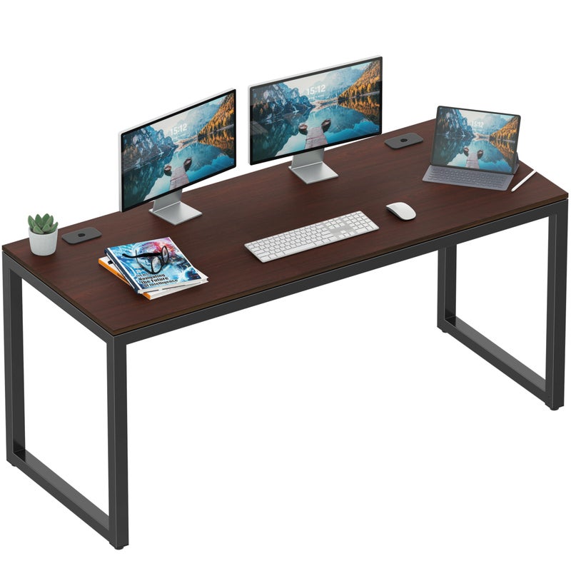 SHW 55Inch CommercialGrade Office Computer Desk Cherry