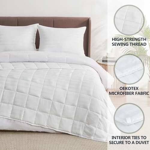anfie Weighted Blanket Queen/King Size (80"x87" 20lbs),Ultra Soft and Cozy Cooling Weighted Blanket for Adult,Heavy Blanket with Machine Washable Soft Blanket, White - Image 3