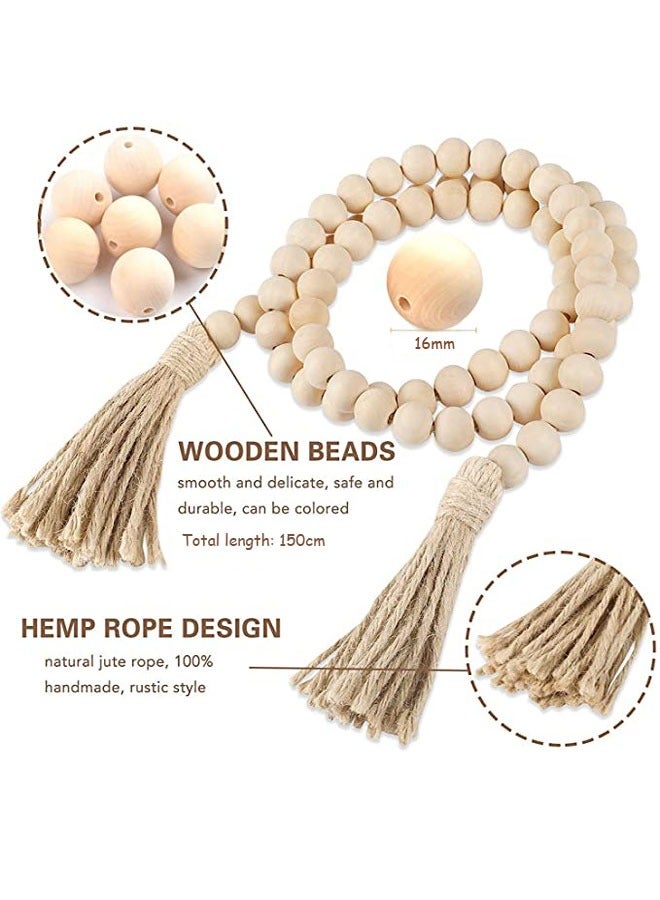 وهاواي 1pcs Wood Bead Garland with Tassels Modern Home Decor Boho Decorations Prayer Beads House Decor Wooden Decorative Beads Coffee Table Decor 150cm  - Image 2
