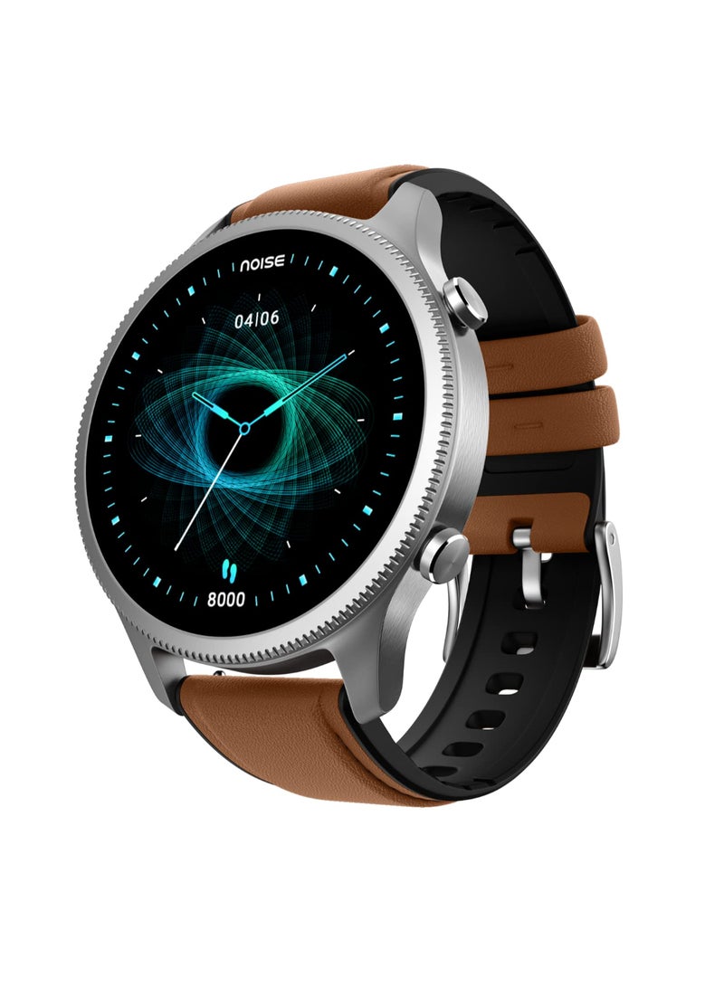 Noisefit Halo 1.43" Amoled Display, Bluetooth Calling Round Dial Smart Watch, Premium Metallic Build, Always On Display, Smart Gesture Control, 100 Sports Modes Vintage Brown - Image 1