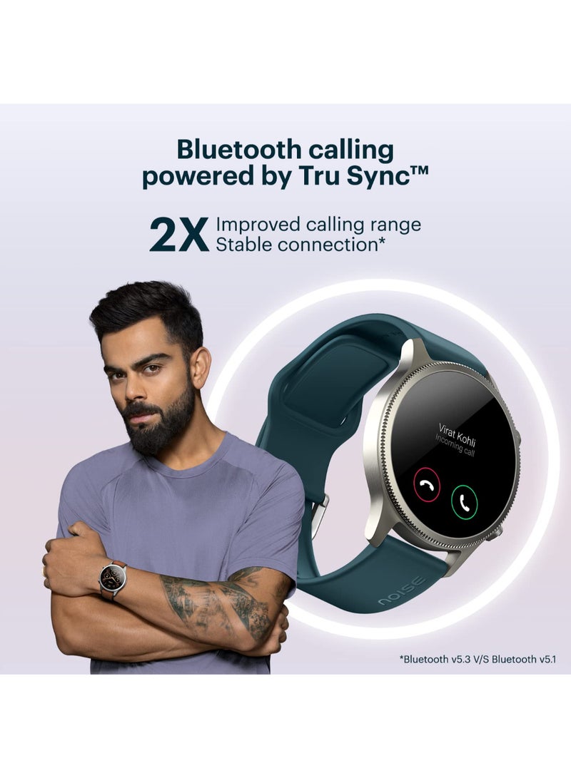 Noisefit Halo 1.43" Amoled Display, Bluetooth Calling Round Dial Smart Watch, Premium Metallic Build, Always On Display, Smart Gesture Control, 100 Sports Modes Vintage Brown - Image 4