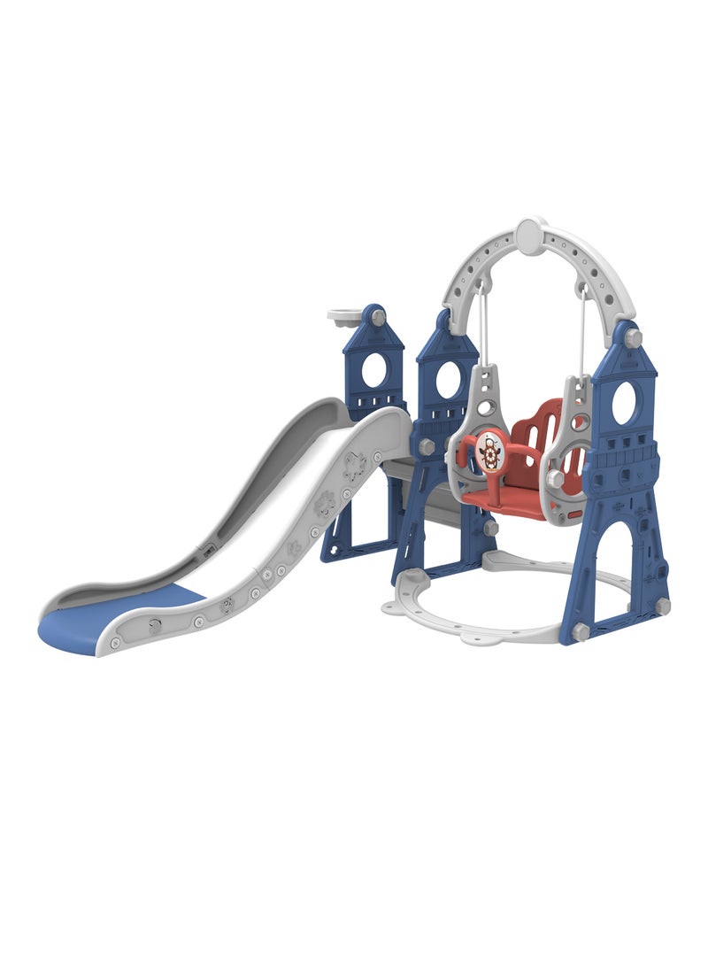 MaBaby Children's Slide Kids Slide with Basketball Hoop Indoor Home Multi-Function Combination Folding Toys Baby Slide For Boys and Girls - Image 1