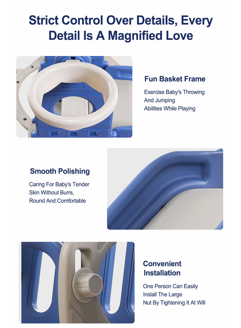 MaBaby Children's Slide Kids Slide with Basketball Hoop Indoor Home Multi-Function Combination Folding Toys Baby Slide For Boys and Girls - Image 2