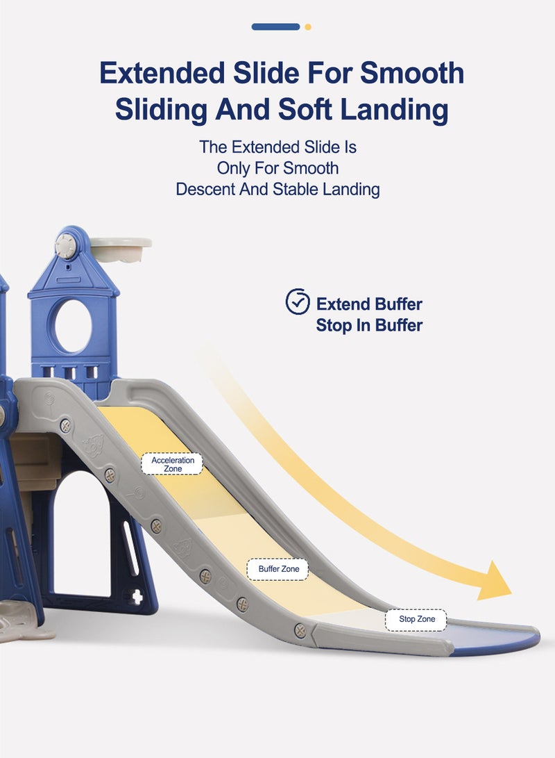 MaBaby Children's Slide Kids Slide with Basketball Hoop Indoor Home Multi-Function Combination Folding Toys Baby Slide For Boys and Girls - Image 5