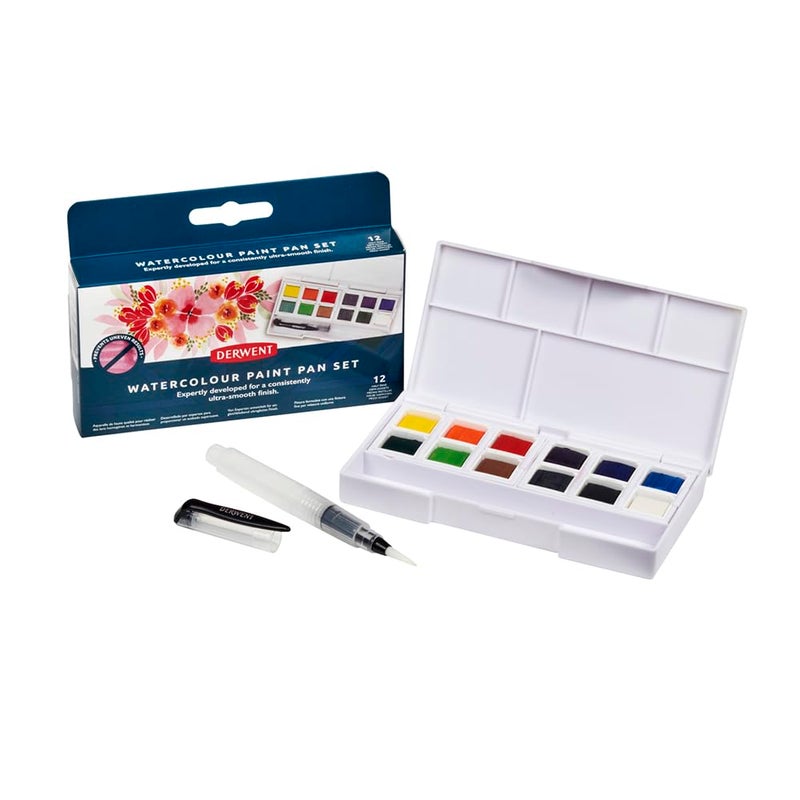 Derwent Watercolour Paint Pan Set of 12 - Image 1